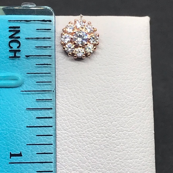 Rose Gold Plated Stud Earrings - Picture 4 of 4